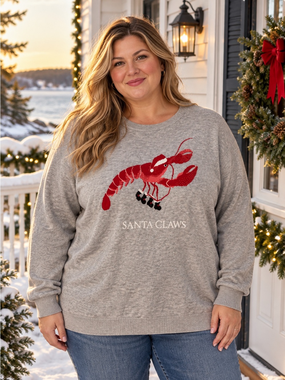 Talbots Santa claws sweater vintage htf